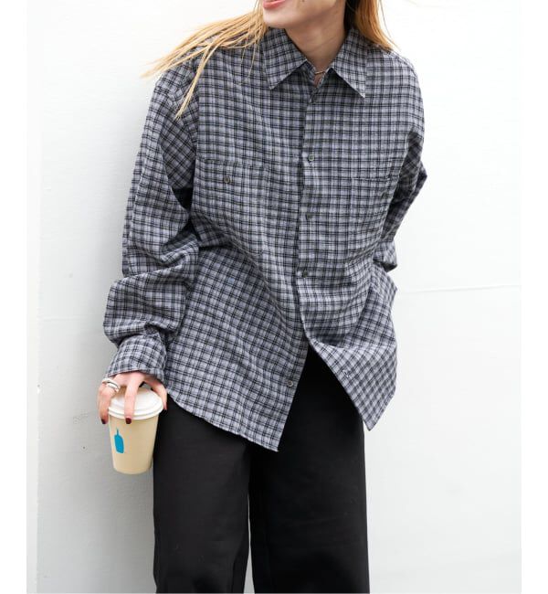 OUTDOOR PRODUCTS Usual Things「シアーチェックシャツ」|シャツ・ブラウス|ブラック