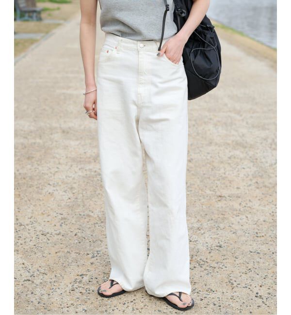 OUTDOOR PRODUCTS Usual Things「≪予約≫追加 ULTサマーデニムハイライズルーズ5PKT WHITE」|デニム|