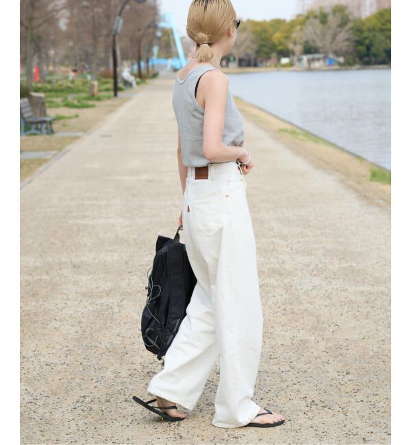 OUTDOOR PRODUCTS Usual Things「≪予約≫追加 ULTサマーデニムハイライズルーズ5PKT WHITE」|デニム|