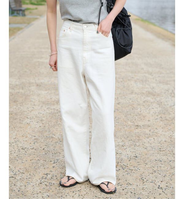 OUTDOOR PRODUCTS Usual Things「≪予約≫追加 ULTサマーデニムハイライズルーズ5PKT WHITE」|デニム|