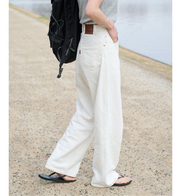 OUTDOOR PRODUCTS Usual Things「≪予約≫追加 ULTサマーデニムハイライズルーズ5PKT WHITE」|デニム|