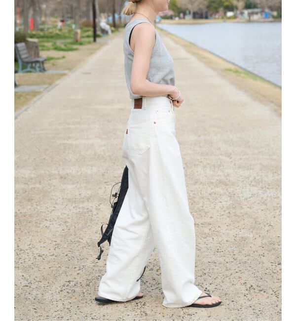 OUTDOOR PRODUCTS Usual Things「≪予約≫追加 ULTサマーデニムハイライズルーズ5PKT WHITE」|デニム|