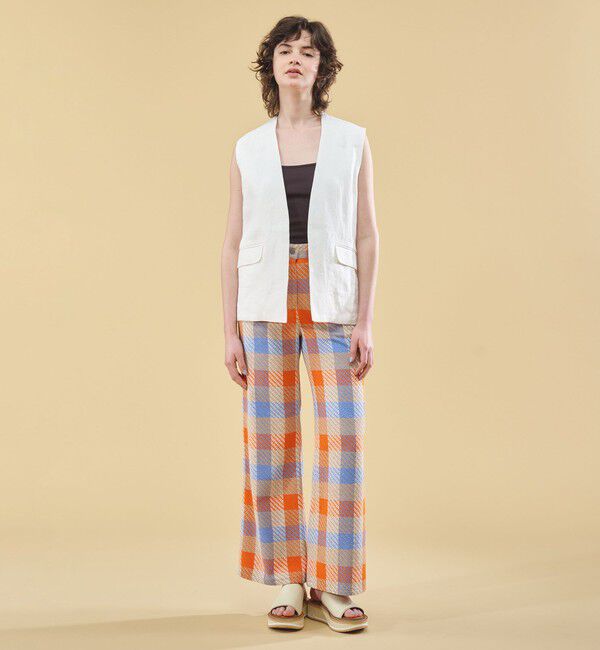 DES PRES「リネンファブリックコンビ ショートジレ」|ベスト・ジレ|