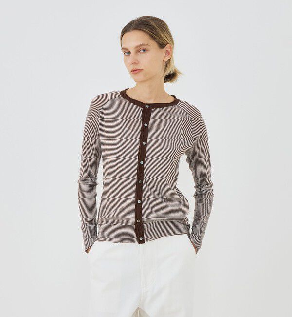 GALERIE VIE「ガーゼフライスジャージー クルーネックカーディガン」|カーディガン|