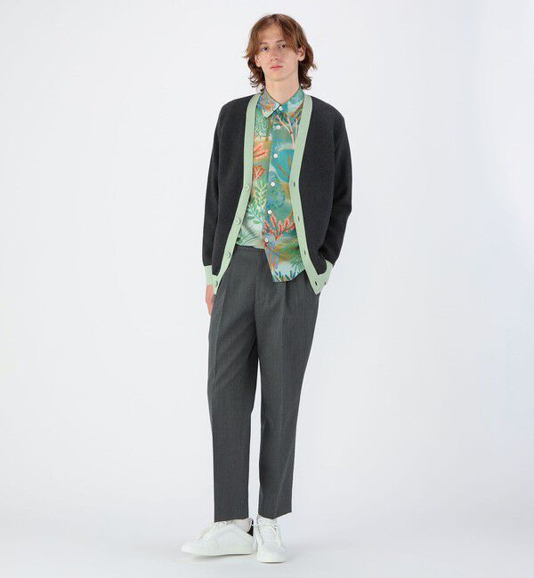 CABaN「CABaN コットンカシミヤ バイカラーVネックカーディガン」|カーディガン|