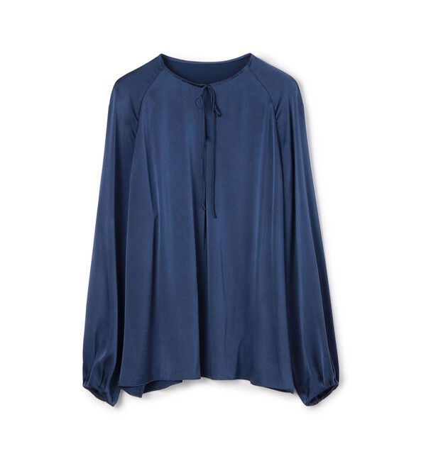 TOMORROWLAND collection「ウォッシャブルサテン ループラグランブラウス」|シャツ・ブラウス|67 ダークブルー