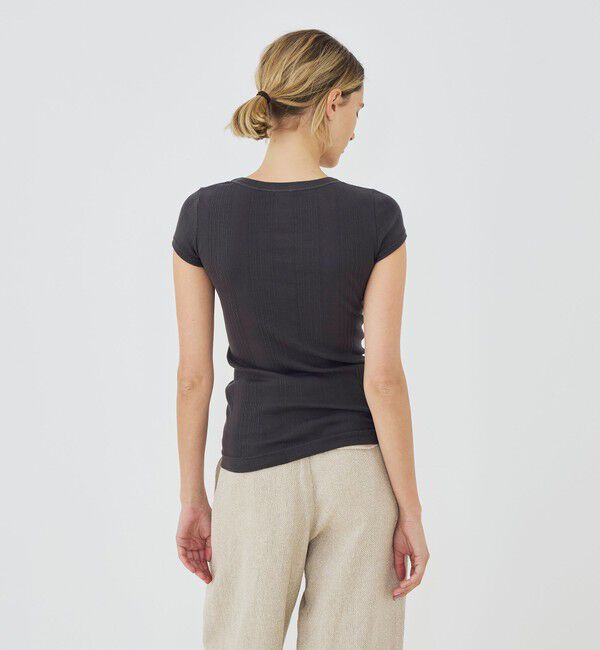 GALERIE VIE「コットンランダムリブ フレンチスリーブプルオーバー」|Tシャツ・カットソー|