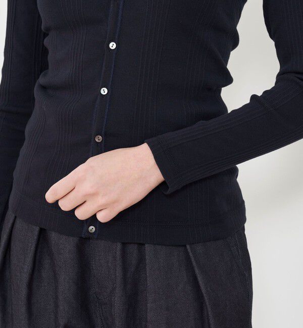 GALERIE VIE「コットンランダムリブ Vネックカーディガン」|カーディガン|