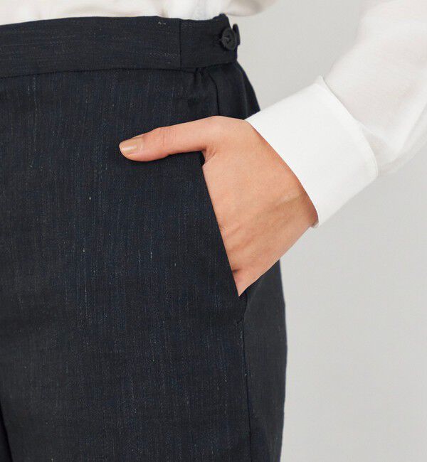 DES PRES「リネンナイロンストレッチ セミワイドパンツ」|スラックス|