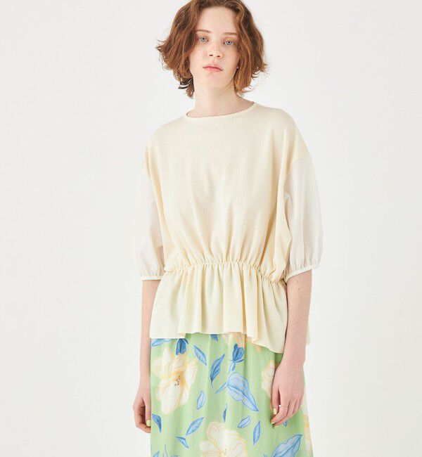 Ballsey「ファブリックコンビ パフスリーブプルオーバー」|ニット・セーター|