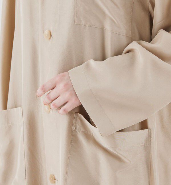 GALERIE VIE「フィブリルシルク ショップコート」|ステンカラーコート|