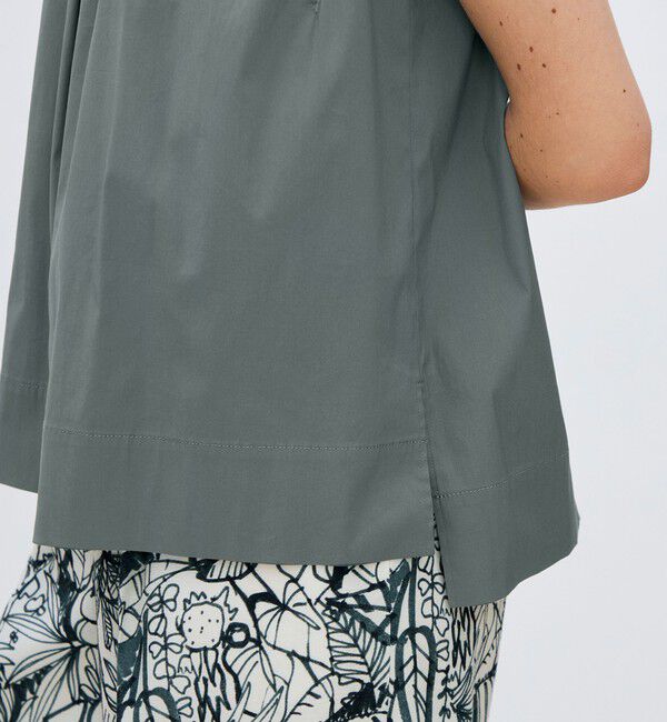 TOMORROWLAND collection「【一部WEB先行予約】ハイパワーストレッチブロード ギャザーノースリーブブラウス」|シャツ・ブラウス|