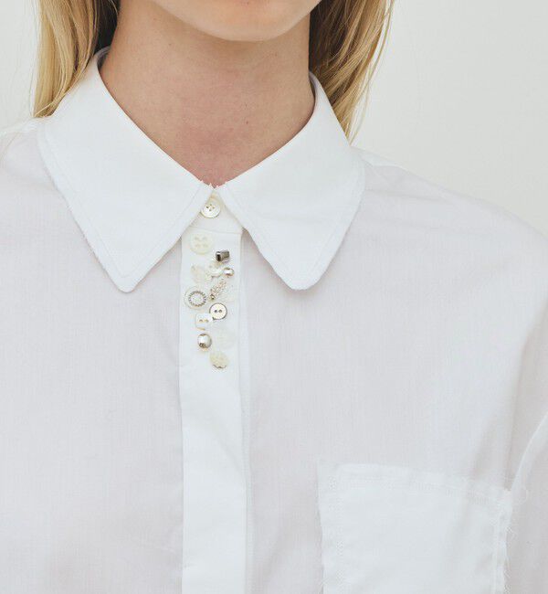 DES PRES「コンパクトプレーンコットン クロップドシャツ」|シャツ・ブラウス|