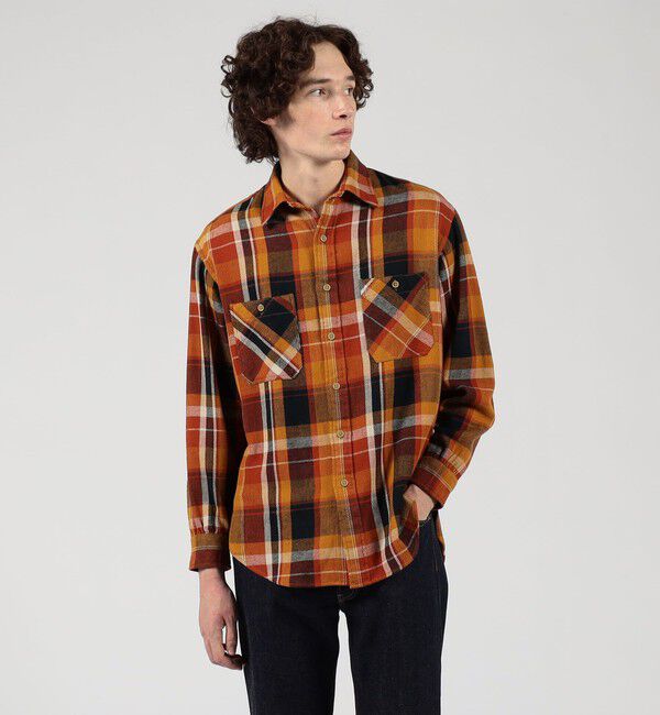 TOMORROWLAND MENS「コットンビエラチェック ダブルポケット ロングスリーブシャツ」|シャツ・ブラウス|