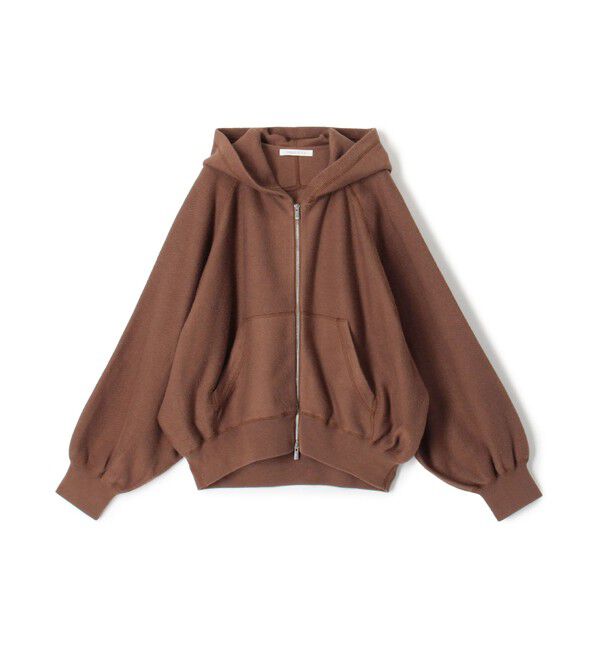 GALERIE VIE「コットンナイロンスエットニット ジップアップパーカ」|パーカー|45 ブラウン