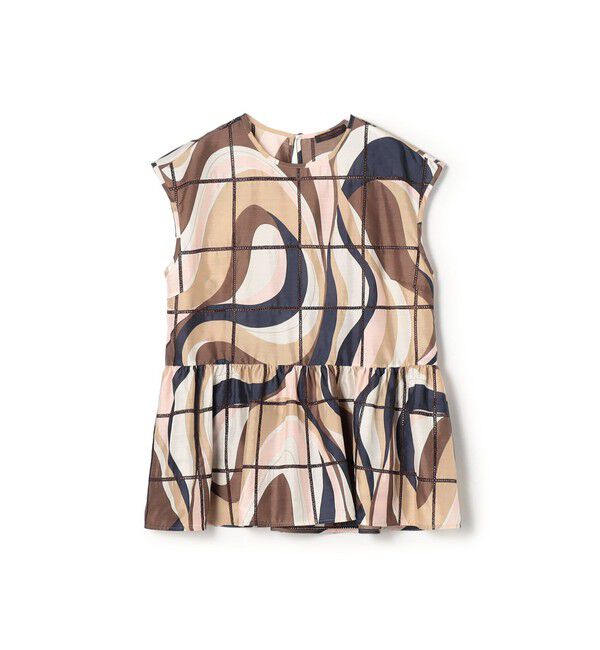 TOMORROWLAND collection「アイレットウェーブプリント チュチュブラウス」|シャツ・ブラウス|