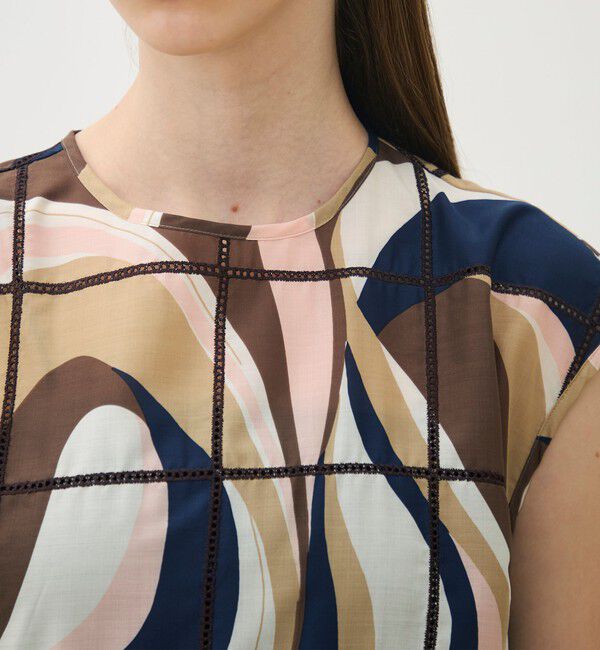 TOMORROWLAND collection「アイレットウェーブプリント チュチュブラウス」|シャツ・ブラウス|