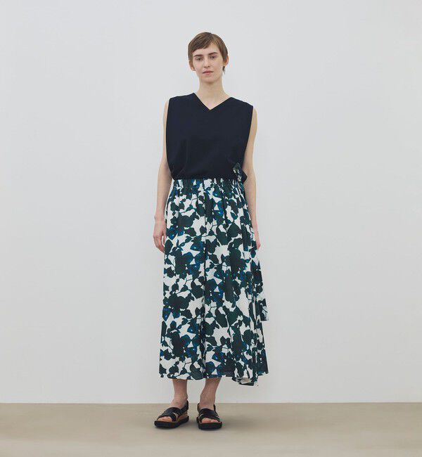 TOMORROWLAND GOODS「WRITEWELL Prism-mineral アシンメトリー ギャザースカート」|フレア|