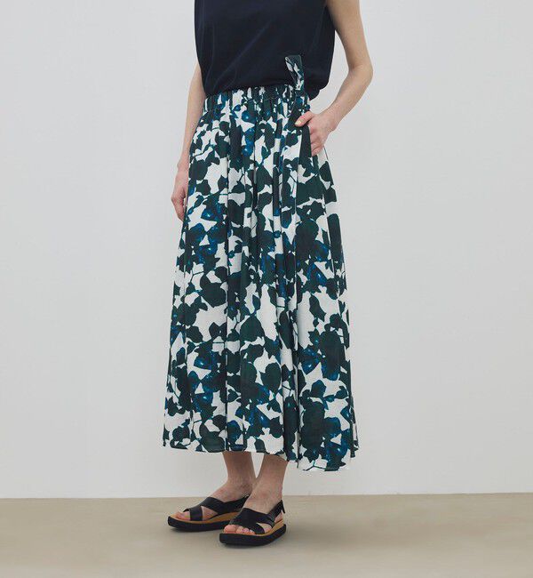 TOMORROWLAND GOODS「WRITEWELL Prism-mineral アシンメトリー ギャザースカート」|フレア|