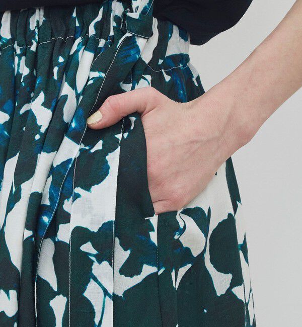 TOMORROWLAND GOODS「WRITEWELL Prism-mineral アシンメトリー ギャザースカート」|フレア|