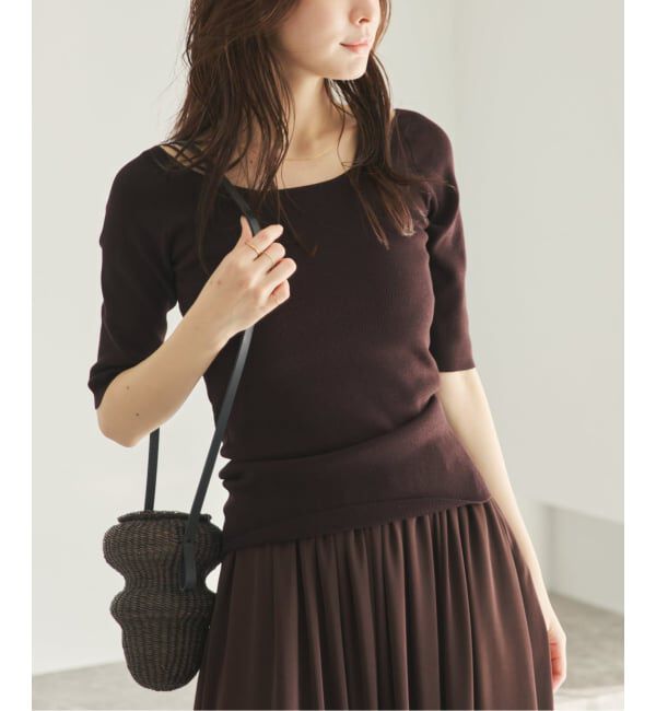 Plage「layered rib ニットT」|ニット・セーター|ブラウン B