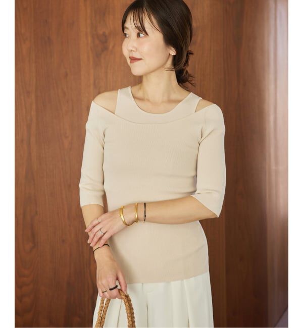Plage「layered rib ニットT」|ニット・セーター|ベージュ