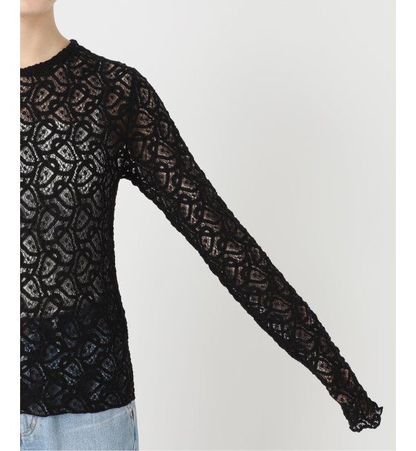 IENA「《追加》ペイズリー ストレッチレースプルオーバー」|Tシャツ・カットソー|