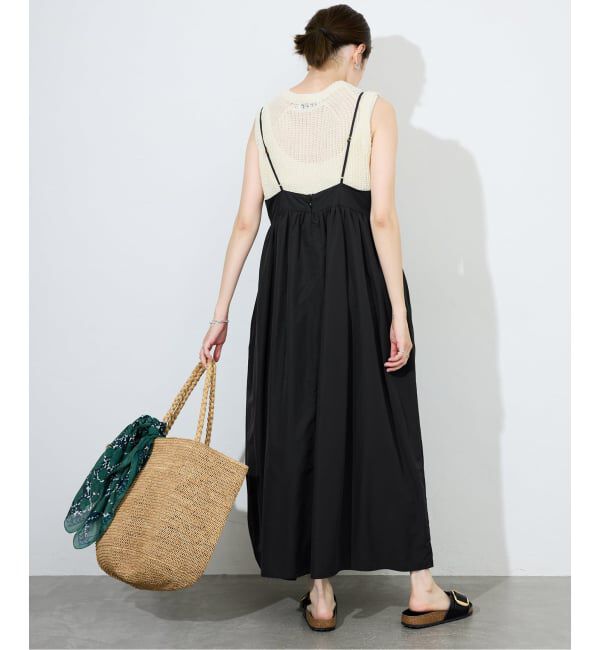 SLOBE IENA「《WEB限定/追加2》タフタギャザーキャミワンピース」|ワンピース|