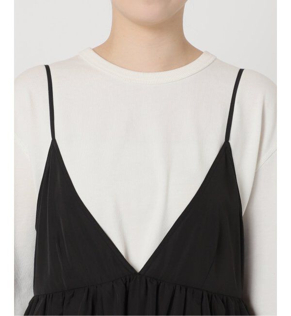 SLOBE IENA「《WEB限定/追加2》タフタギャザーキャミワンピース」|ワンピース|