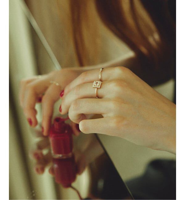 SLOBE IENA「《WEB限定/追加》ODUL SLOBE別注 スクエアカットリング」|リング|ホワイト