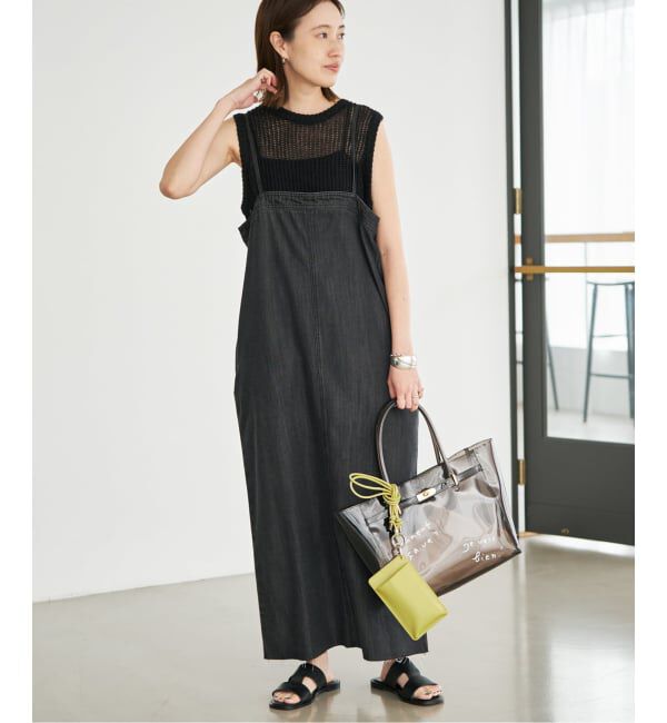 SLOBE IENA「LEDENIM ナローフレアデニムジャンパースカート」|ワンピース|