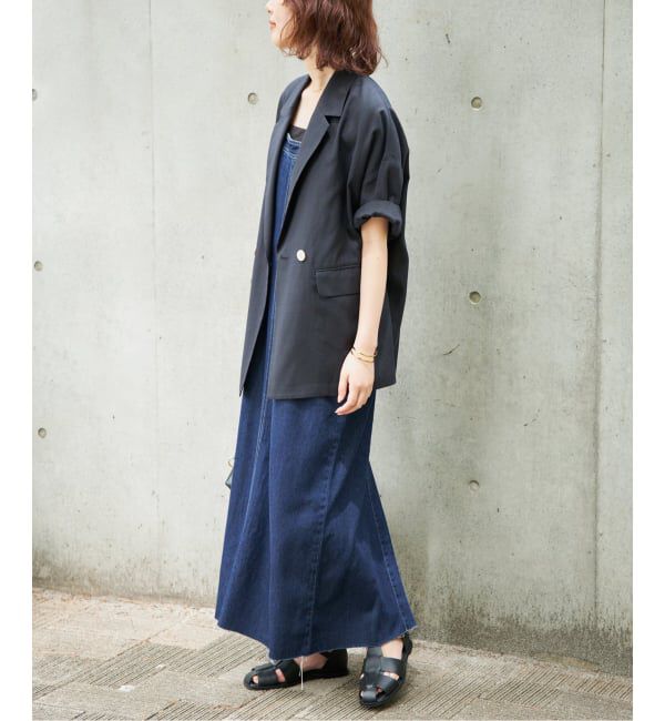 SLOBE IENA「LEDENIM ナローフレアデニムジャンパースカート」|ワンピース|