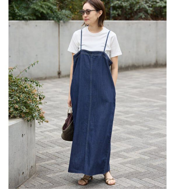 SLOBE IENA「LEDENIM ナローフレアデニムジャンパースカート」|ワンピース|