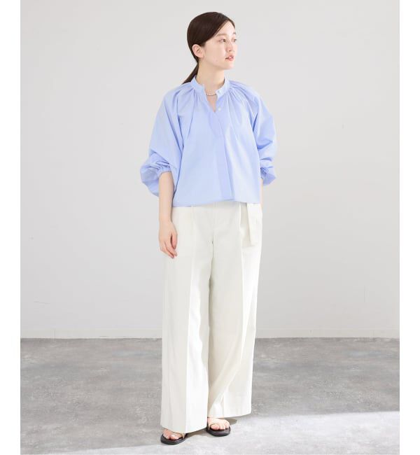 IENA「バンドカラーボリュームブラウス」|シャツ・ブラウス|