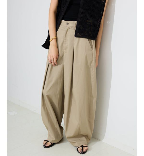 SLOBE IENA「《接触冷感/追加3予約》ライトチノタックカーブトラウザー」|チノ|