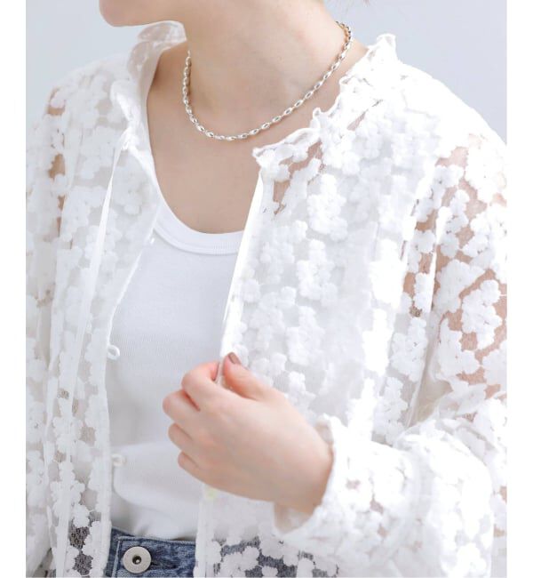 IENA「《追加》フラワー刺繍レース2WAYブラウス」|シャツ・ブラウス|