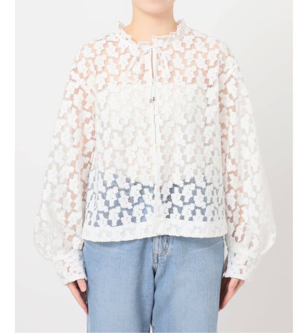 IENA「《追加》フラワー刺繍レース2WAYブラウス」|シャツ・ブラウス|