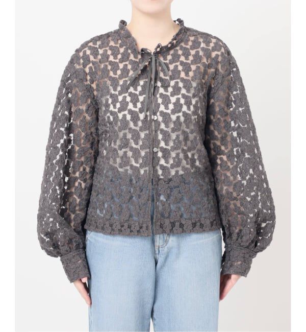 IENA「《追加》フラワー刺繍レース2WAYブラウス」|シャツ・ブラウス|