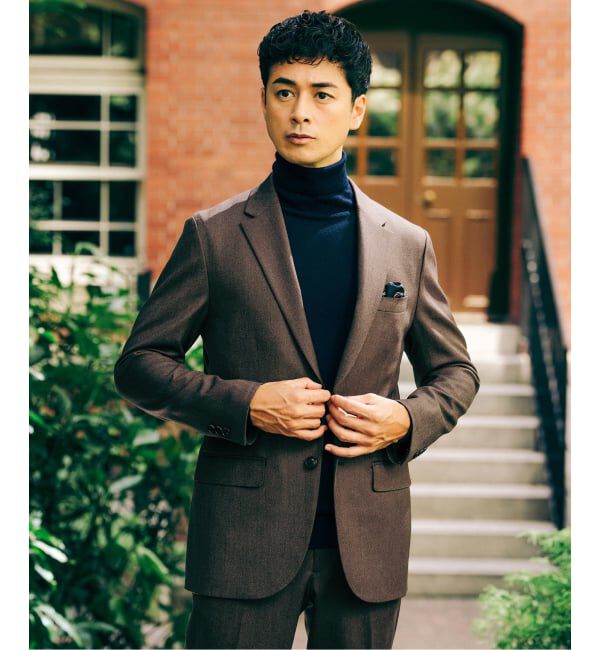 EDIFICE「SUPER 120&rsquo;s ウールサキソニー 2ボタン ジャケット【セットアップ着用可能】」|テーラードジャケット|