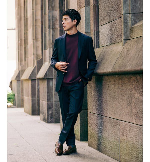 EDIFICE「SUPER 120&rsquo;s ウールサキソニー 2ボタン ジャケット【セットアップ着用可能】」|テーラードジャケット|