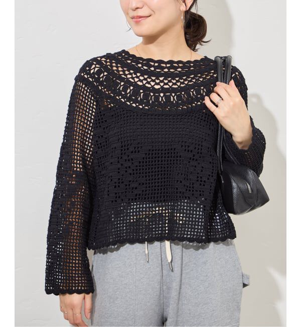 JOURNAL STANDARD「CROCHET 2WAY プルオーバー」|ニット・セーター|ブラック