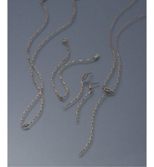 Lilas by Spick&Span「オーバルダイヤクリップチェーンYネックレス K10」|ネックレス|