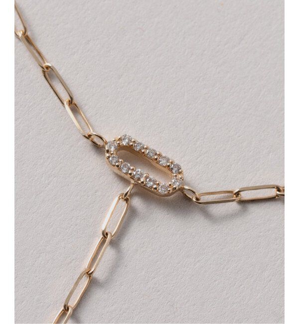 Lilas by Spick&Span「オーバルダイヤクリップチェーンYネックレス K10」|ネックレス|
