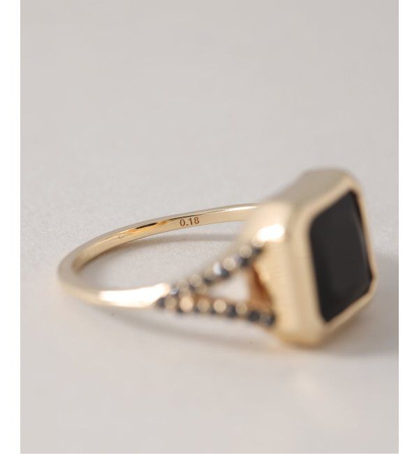 Lilas by Spick&Span「オニキス8角2ラインブラックダイヤリング K10」|リング|