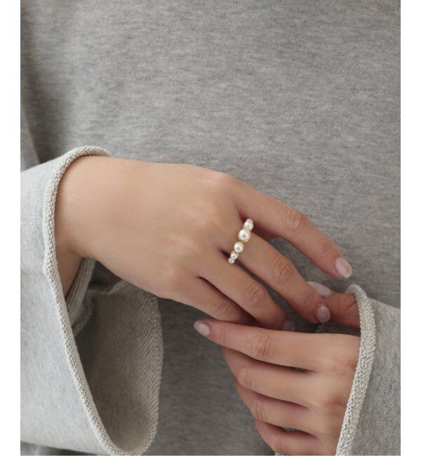 Lilas by Spick&Span「グラデーションパールリング K10」|リング|ゴールド