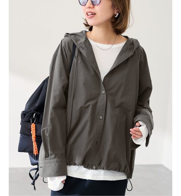 FRAMeWORK「コットンナイロンフードシャツ」|シャツ・ブラウス|