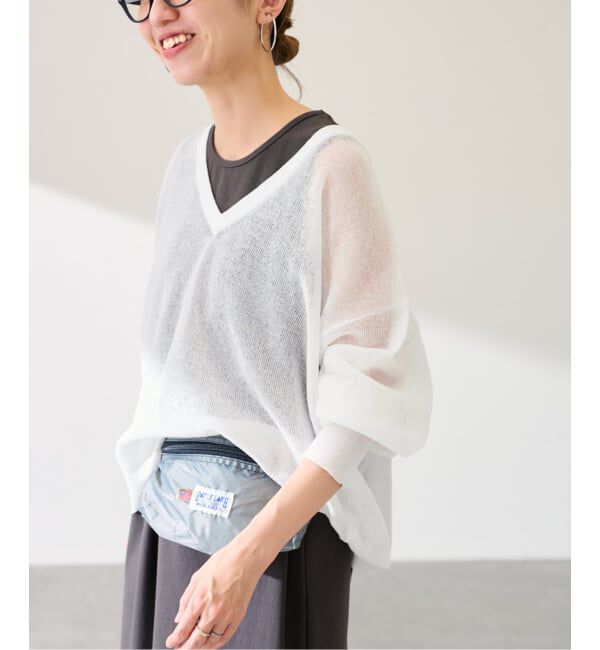 FRAMeWORK「シアーアゼVネックプルオーバー」|ニット・セーター|