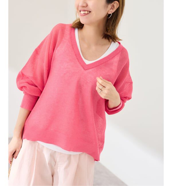 FRAMeWORK「シアーアゼVネックプルオーバー」|ニット・セーター|