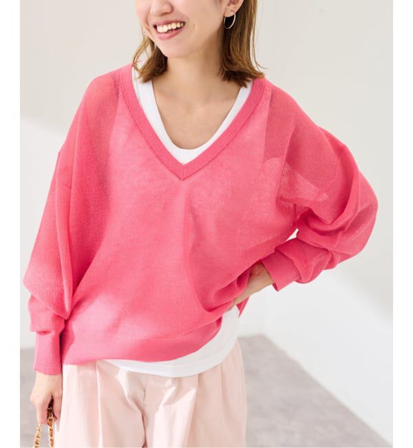 FRAMeWORK「シアーアゼVネックプルオーバー」|ニット・セーター|