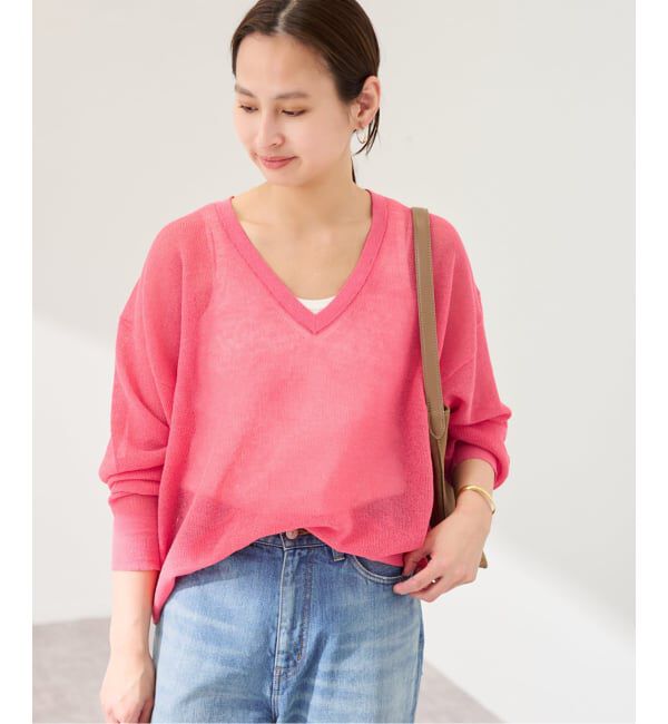 FRAMeWORK「シアーアゼVネックプルオーバー」|ニット・セーター|